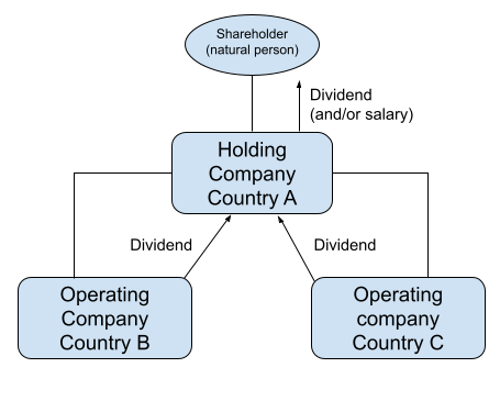 holding company with two subsidiaries Europe